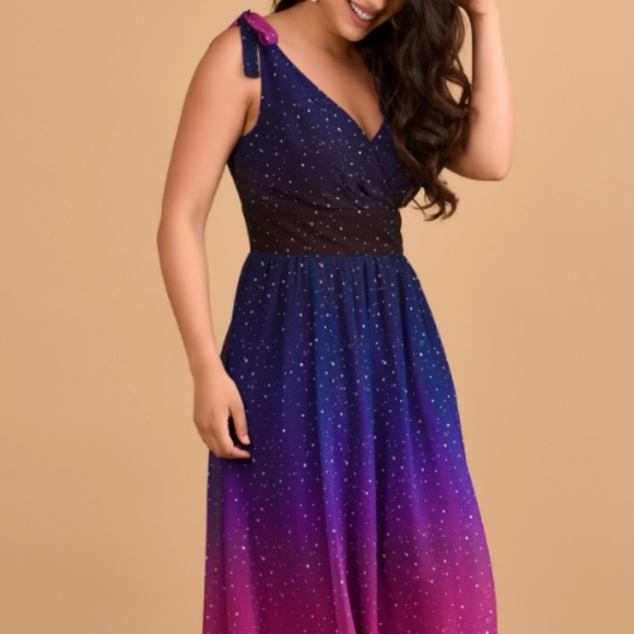 eshakti Dresses & Skirts - Eshakti Ombre Star Print Georgette Dress 3X/24